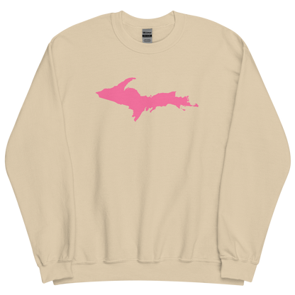 Michigan Upper Peninsula Sweatshirt (w/ Pink UP Outline) | Unisex Standard