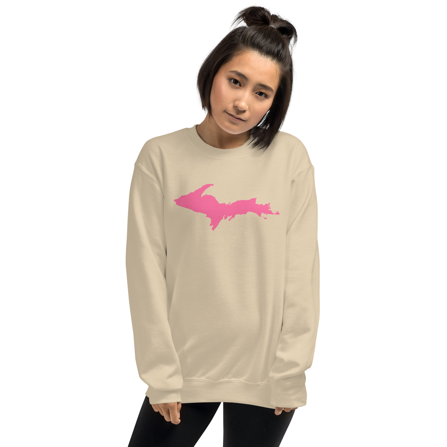 Michigan Upper Peninsula Sweatshirt (w/ Pink UP Outline) | Unisex Standard