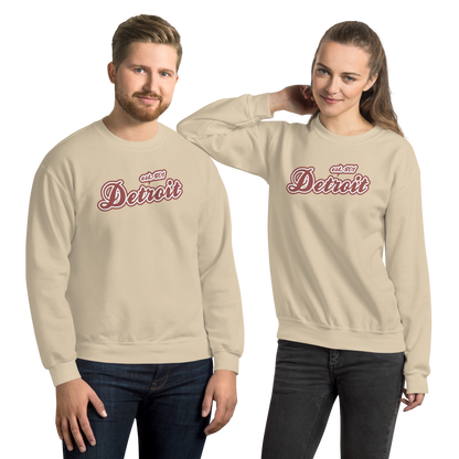 'Detroit 1701' Sweatshirt (Iron Ore Red Script Font) | Unisex Standard