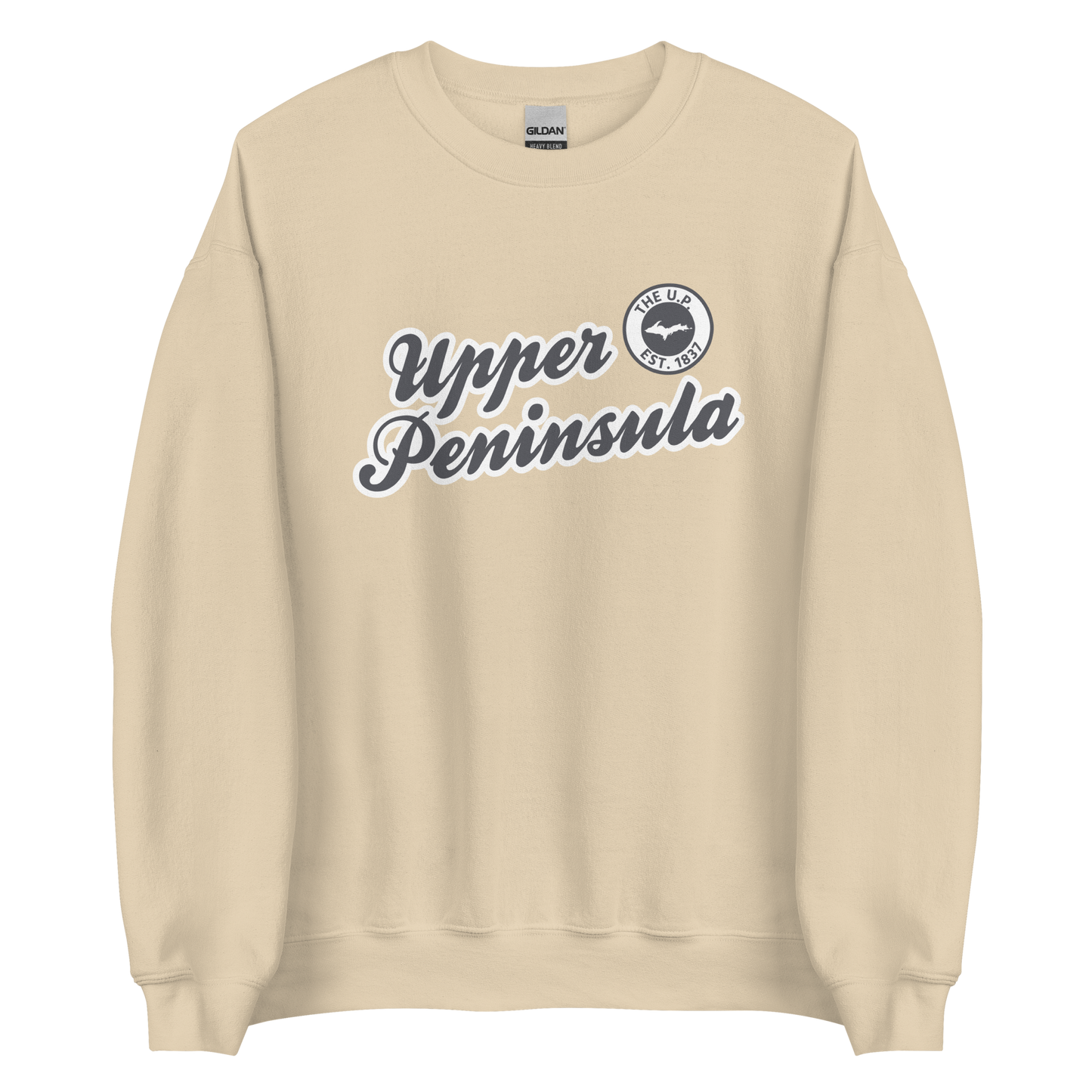 'Upper Peninsula EST. 1837' Sweatshirt (Iron Ore Grey Script Font) | Unisex Standard