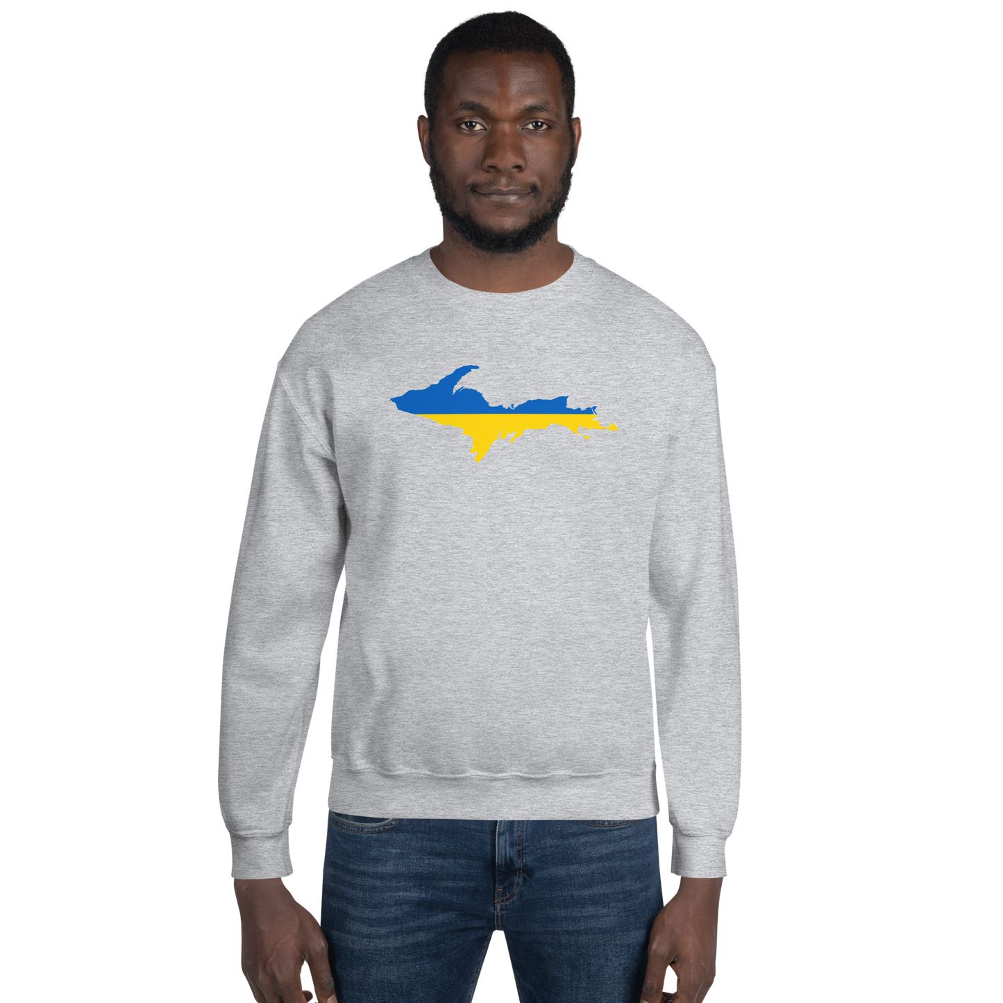 Michigan Upper Peninsula Sweatshirt (w/ UP Ukraine Outline) | Unisex Standard