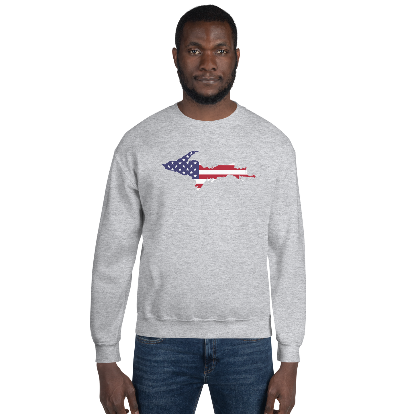 Michigan Upper Peninsula Sweatshirt (w/ UP USA Flag Outline) | Unisex Standard