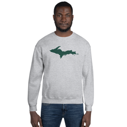 Michigan Upper Peninsula Sweatshirt (w/ Green UP Outline) | Unisex Standard