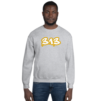 Detroit '313' Sweatshirt (Gold Tag Font) | Unisex Standard