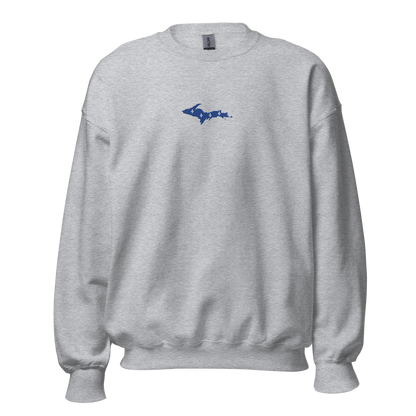 Michigan Upper Peninsula Sweatshirt (w/ Embroidered UP Quebec Flag Outline) | Unisex Standard