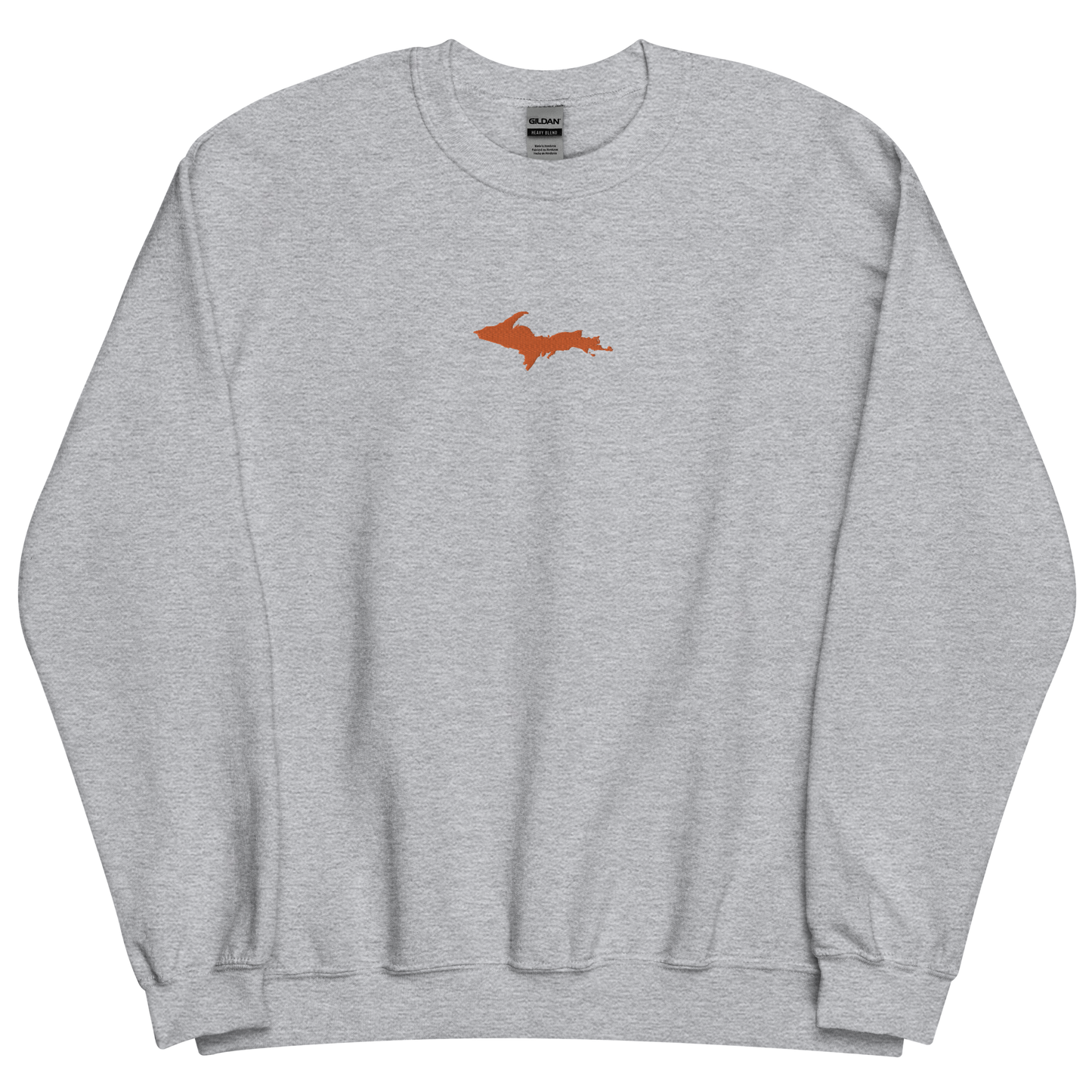 Michigan Upper Peninsula Sweatshirt (w/ Embroidered Orange UP Outline) | Unisex Standard