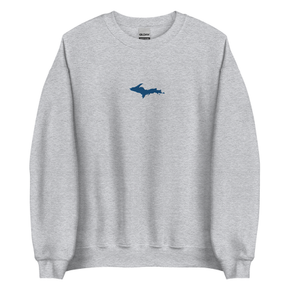 Michigan Upper Peninsula Sweatshirt (w/ Embroidered Azure UP Outline) | Unisex Standard