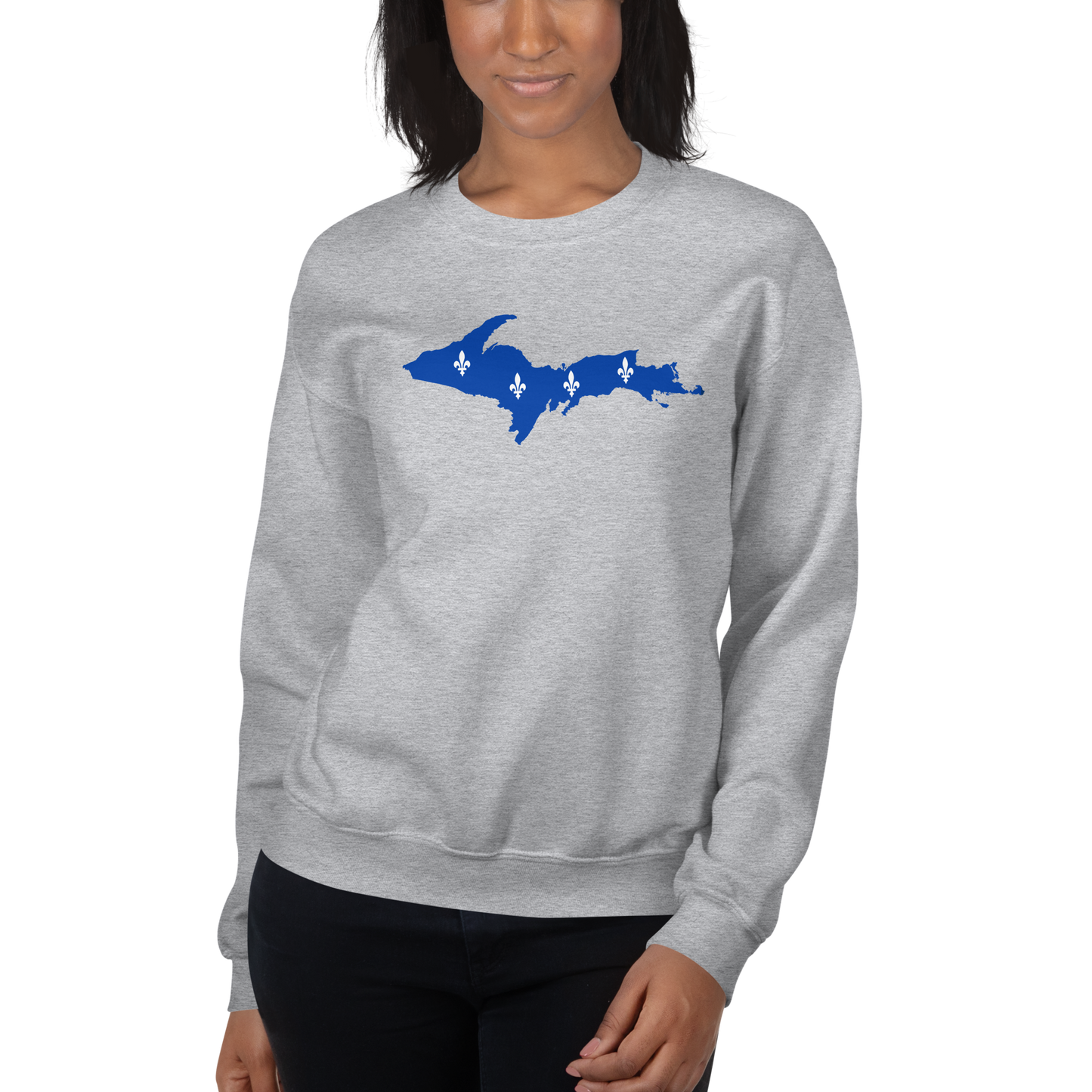 Michigan Upper Peninsula Sweatshirt (w/ UP Quebec Flag Outline) | Unisex Standard