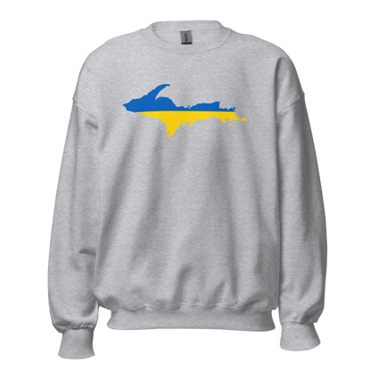 Michigan Upper Peninsula Sweatshirt (w/ UP Ukraine Outline) | Unisex Standard