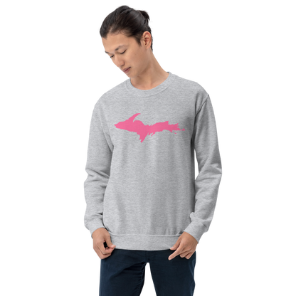 Michigan Upper Peninsula Sweatshirt (w/ Pink UP Outline) | Unisex Standard