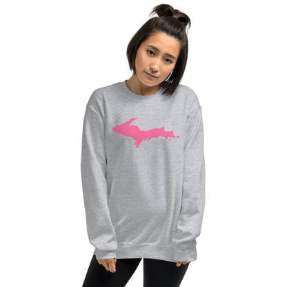 Michigan Upper Peninsula Sweatshirt (w/ Pink UP Outline) | Unisex Standard