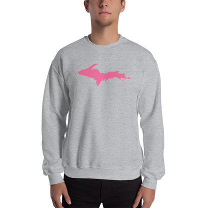 Michigan Upper Peninsula Sweatshirt (w/ Pink UP Outline) | Unisex Standard