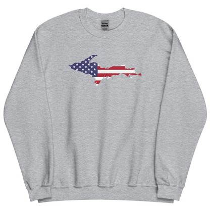 Michigan Upper Peninsula Sweatshirt (w/ UP USA Flag Outline) | Unisex Standard