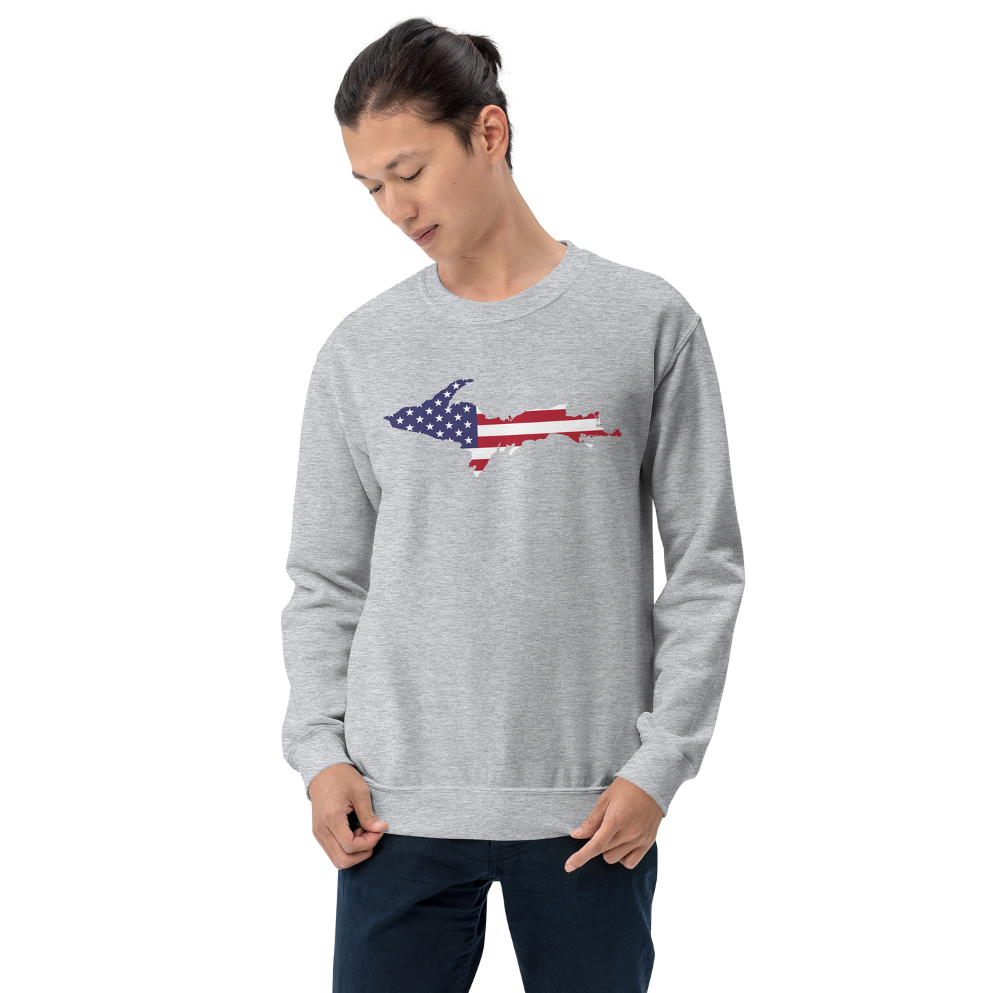 Michigan Upper Peninsula Sweatshirt (w/ UP USA Flag Outline) | Unisex Standard