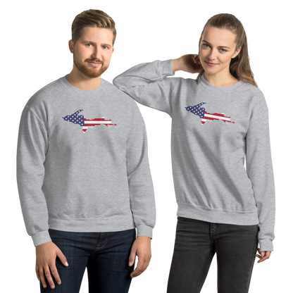 Michigan Upper Peninsula Sweatshirt (w/ UP USA Flag Outline) | Unisex Standard