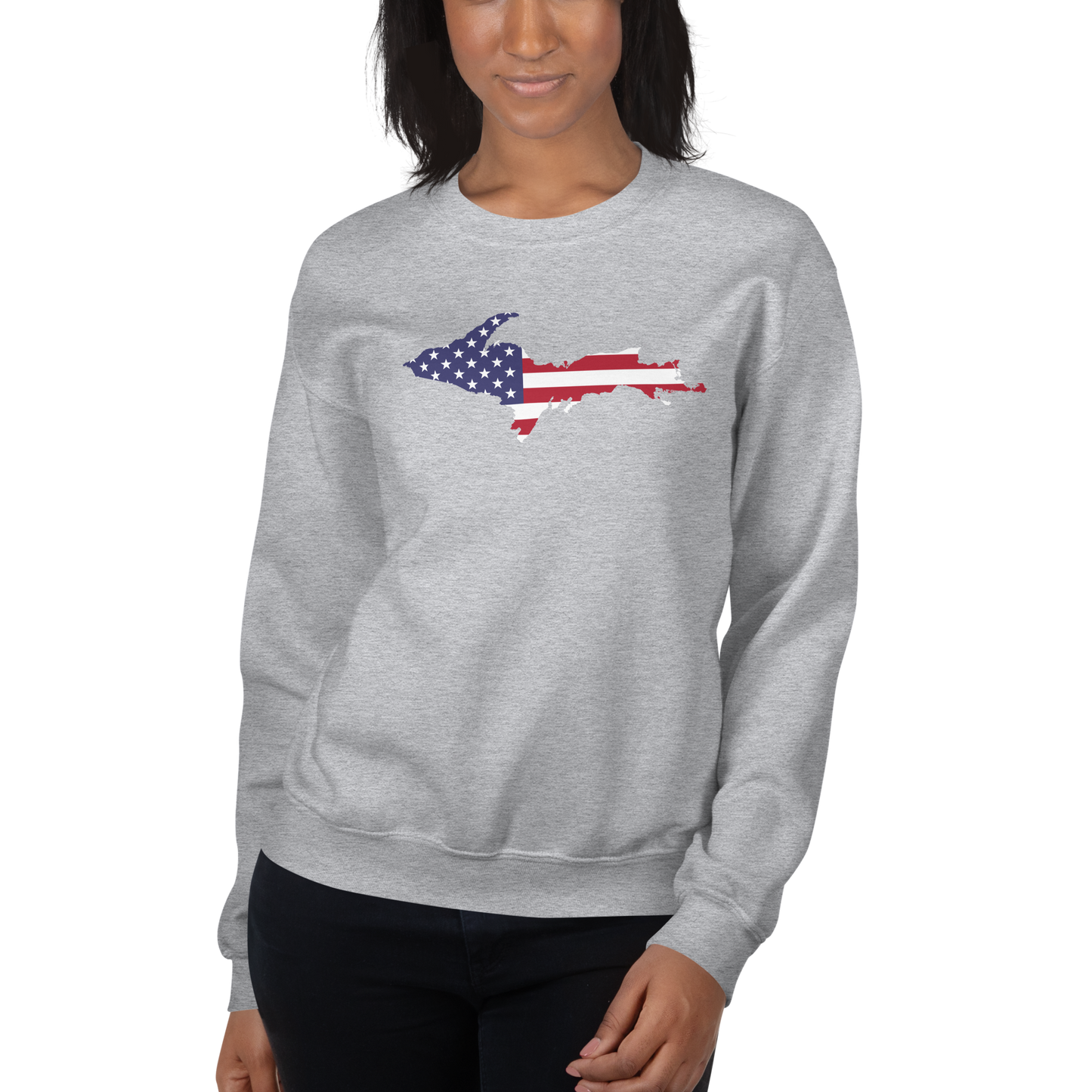 Michigan Upper Peninsula Sweatshirt (w/ UP USA Flag Outline) | Unisex Standard