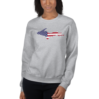 Michigan Upper Peninsula Sweatshirt (w/ UP USA Flag Outline) | Unisex Standard