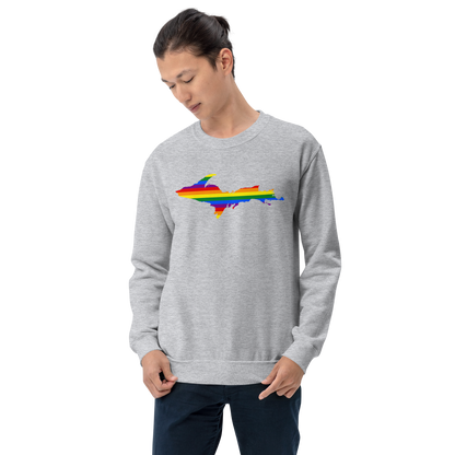 Michigan Upper Peninsula Sweatshirt (w/ UP Pride Flag Outline) | Unisex Standard