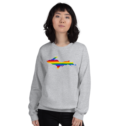 Michigan Upper Peninsula Sweatshirt (w/ UP Pride Flag Outline) | Unisex Standard