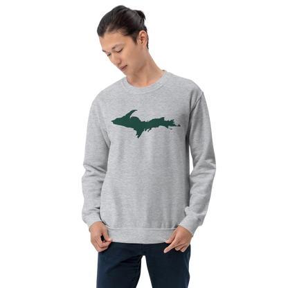 Michigan Upper Peninsula Sweatshirt (w/ Green UP Outline) | Unisex Standard