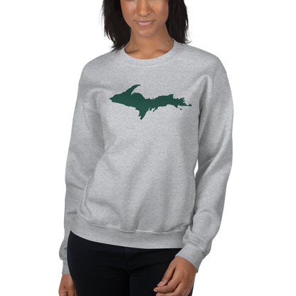 Michigan Upper Peninsula Sweatshirt (w/ Green UP Outline) | Unisex Standard