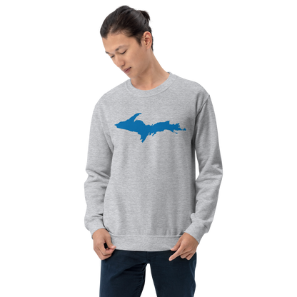 Michigan Upper Peninsula Sweatshirt (w/ Azure UP Outline) | Unisex Standard