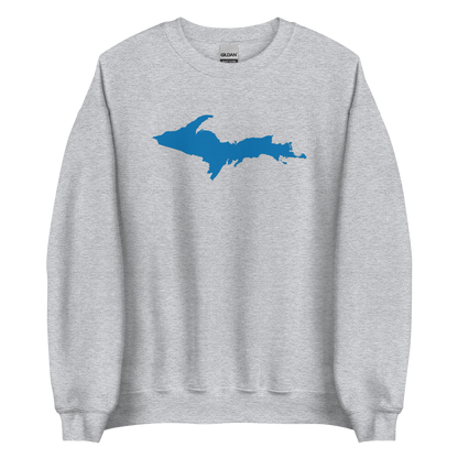 Michigan Upper Peninsula Sweatshirt (w/ Azure UP Outline) | Unisex Standard