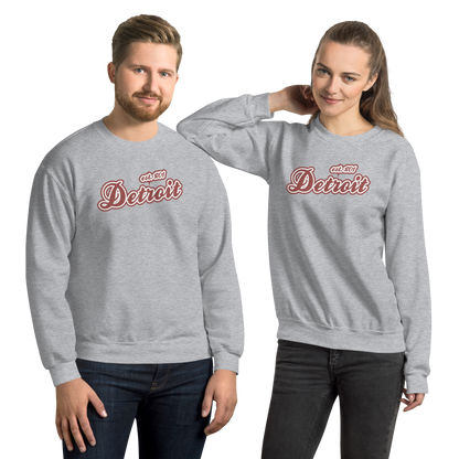 'Detroit 1701' Sweatshirt (Iron Ore Red Script Font) | Unisex Standard