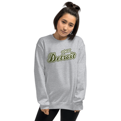 'Detroit 1701' Sweatshirt (Army Green Font) | Unisex Standard