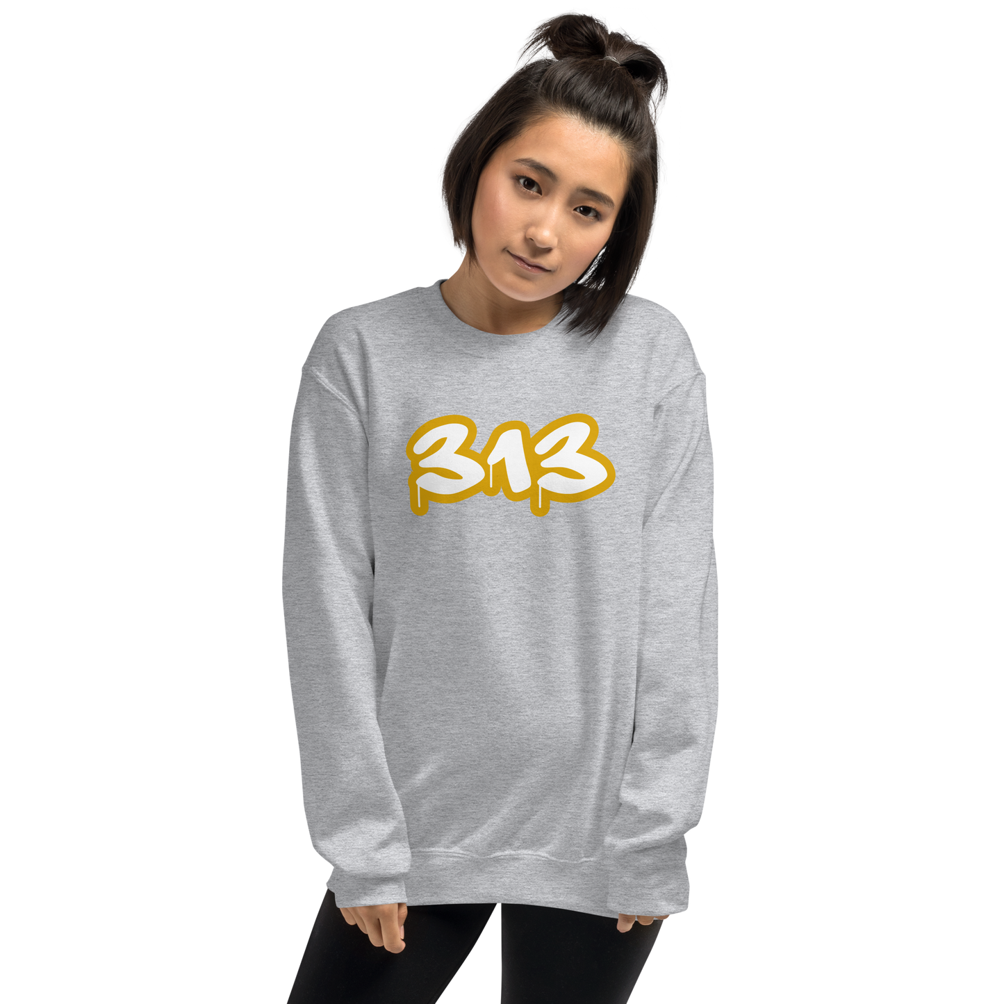 Detroit '313' Sweatshirt (Gold Tag Font) | Unisex Standard