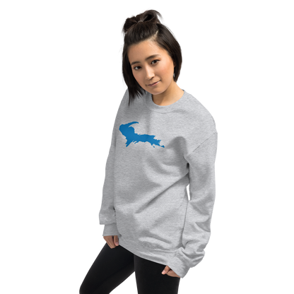 Michigan Upper Peninsula Sweatshirt (w/ Azure UP Outline) | Unisex Standard