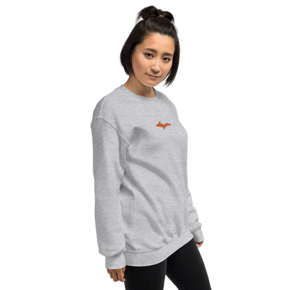 Michigan Upper Peninsula Sweatshirt (w/ Embroidered Orange UP Outline) | Unisex Standard