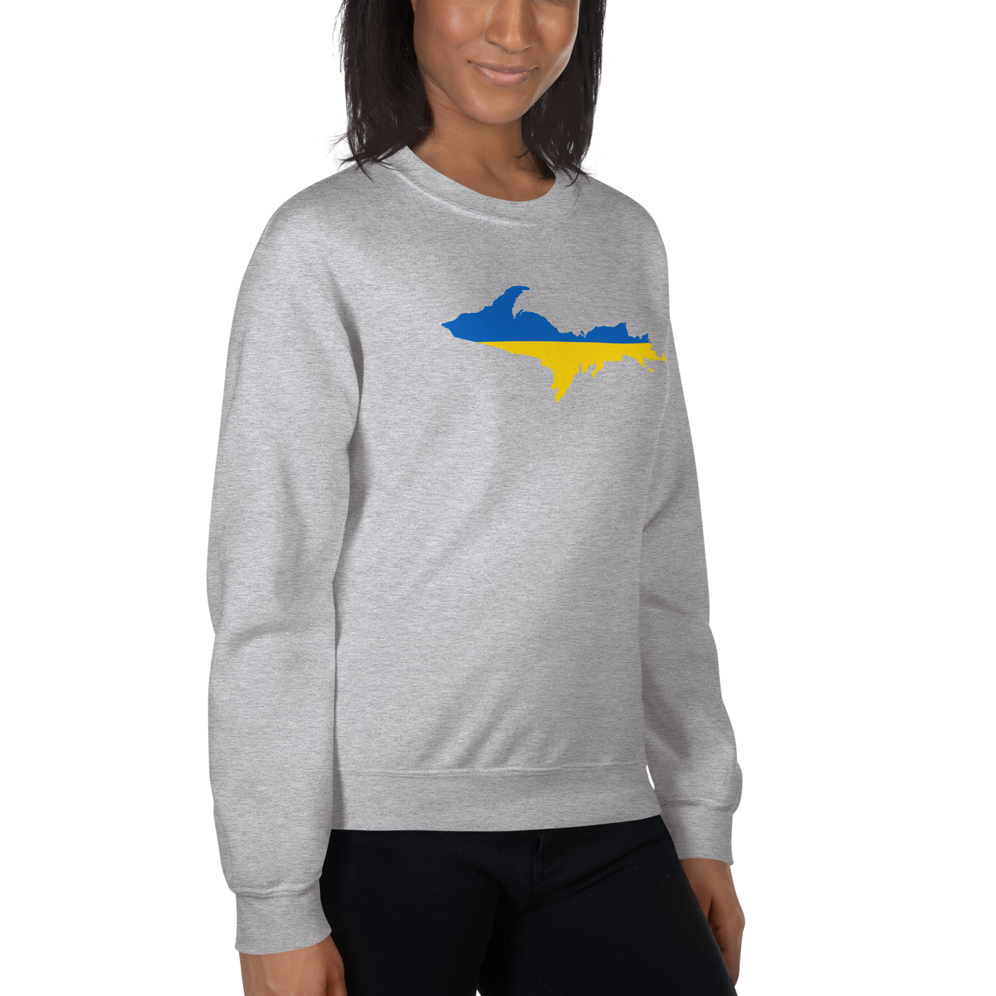 Michigan Upper Peninsula Sweatshirt (w/ UP Ukraine Outline) | Unisex Standard