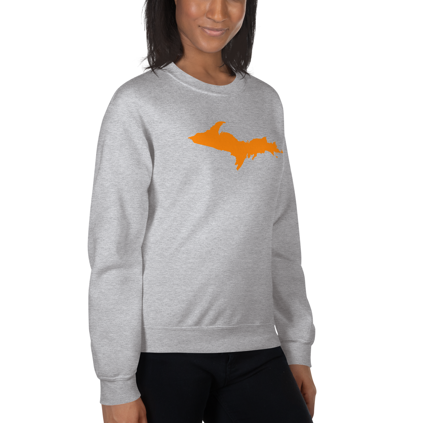 Michigan Upper Peninsula Sweatshirt (w/ Orange UP Outline) | Unisex Standard