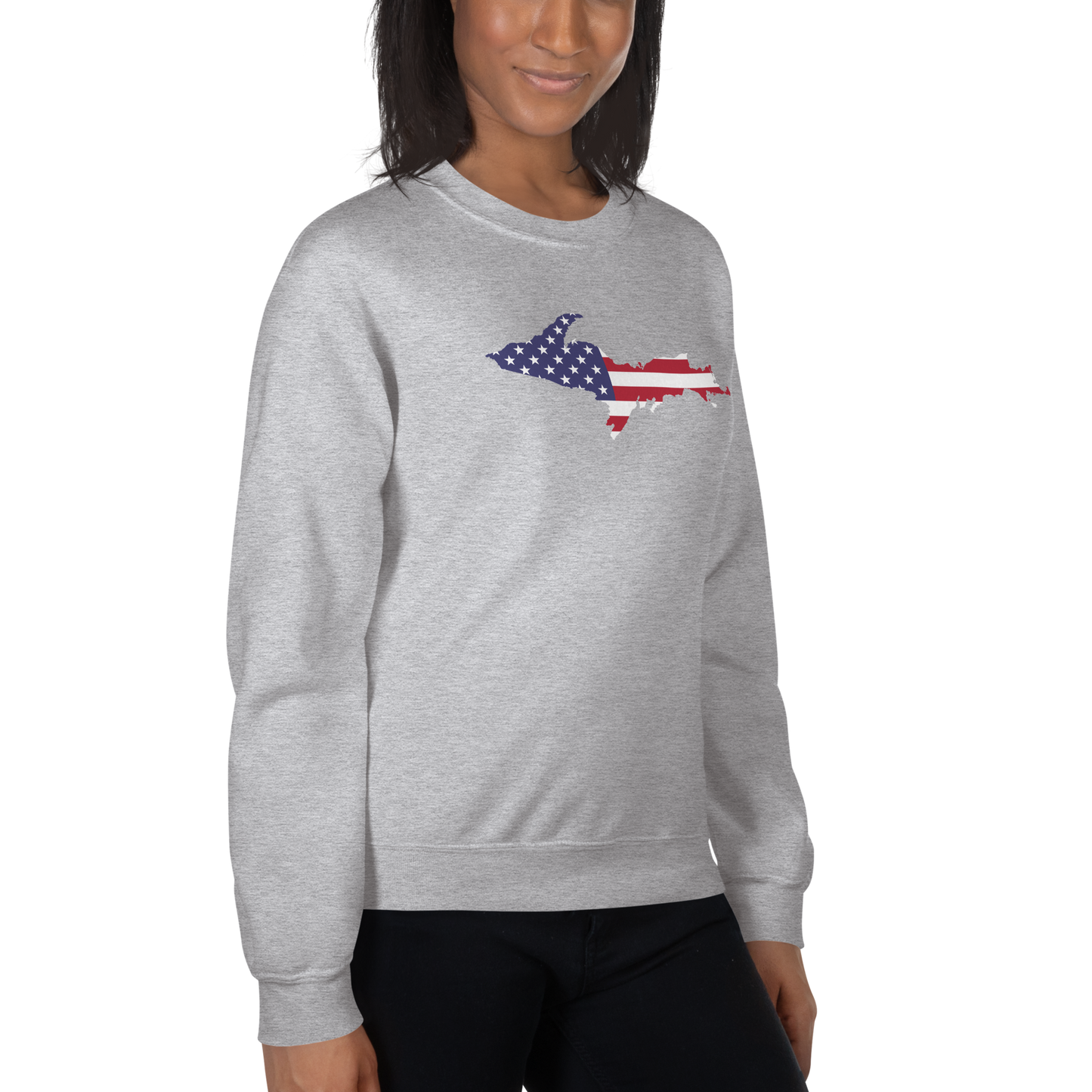 Michigan Upper Peninsula Sweatshirt (w/ UP USA Flag Outline) | Unisex Standard