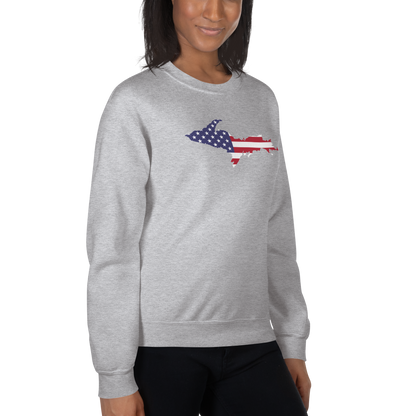 Michigan Upper Peninsula Sweatshirt (w/ UP USA Flag Outline) | Unisex Standard