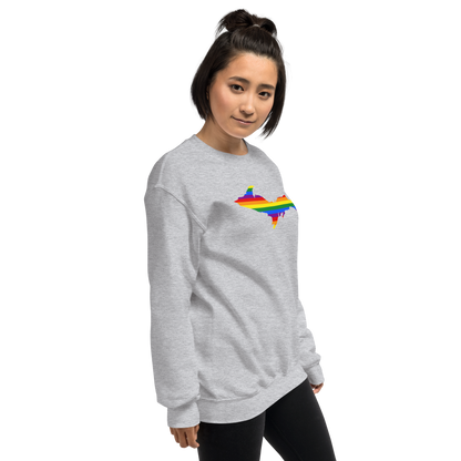 Michigan Upper Peninsula Sweatshirt (w/ UP Pride Flag Outline) | Unisex Standard