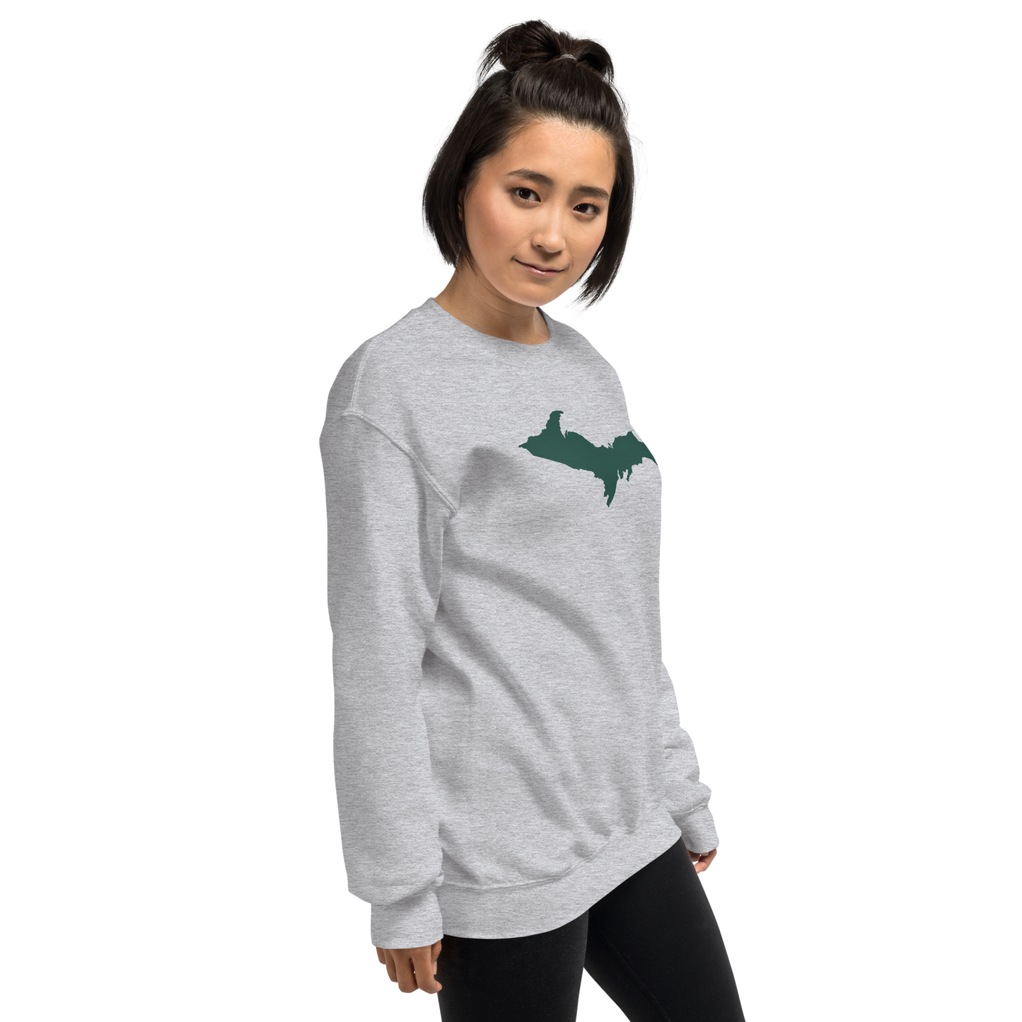 Michigan Upper Peninsula Sweatshirt (w/ Green UP Outline) | Unisex Standard