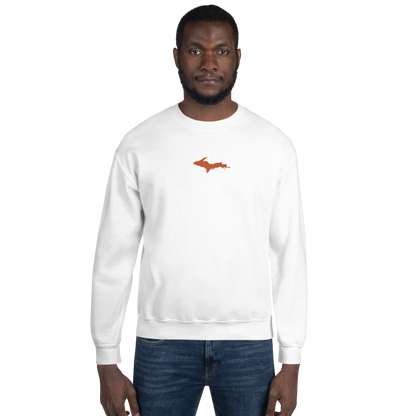 Michigan Upper Peninsula Sweatshirt (w/ Embroidered Orange UP Outline) | Unisex Standard