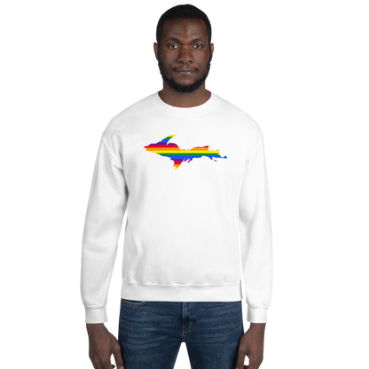 Michigan Upper Peninsula Sweatshirt (w/ UP Pride Flag Outline) | Unisex Standard