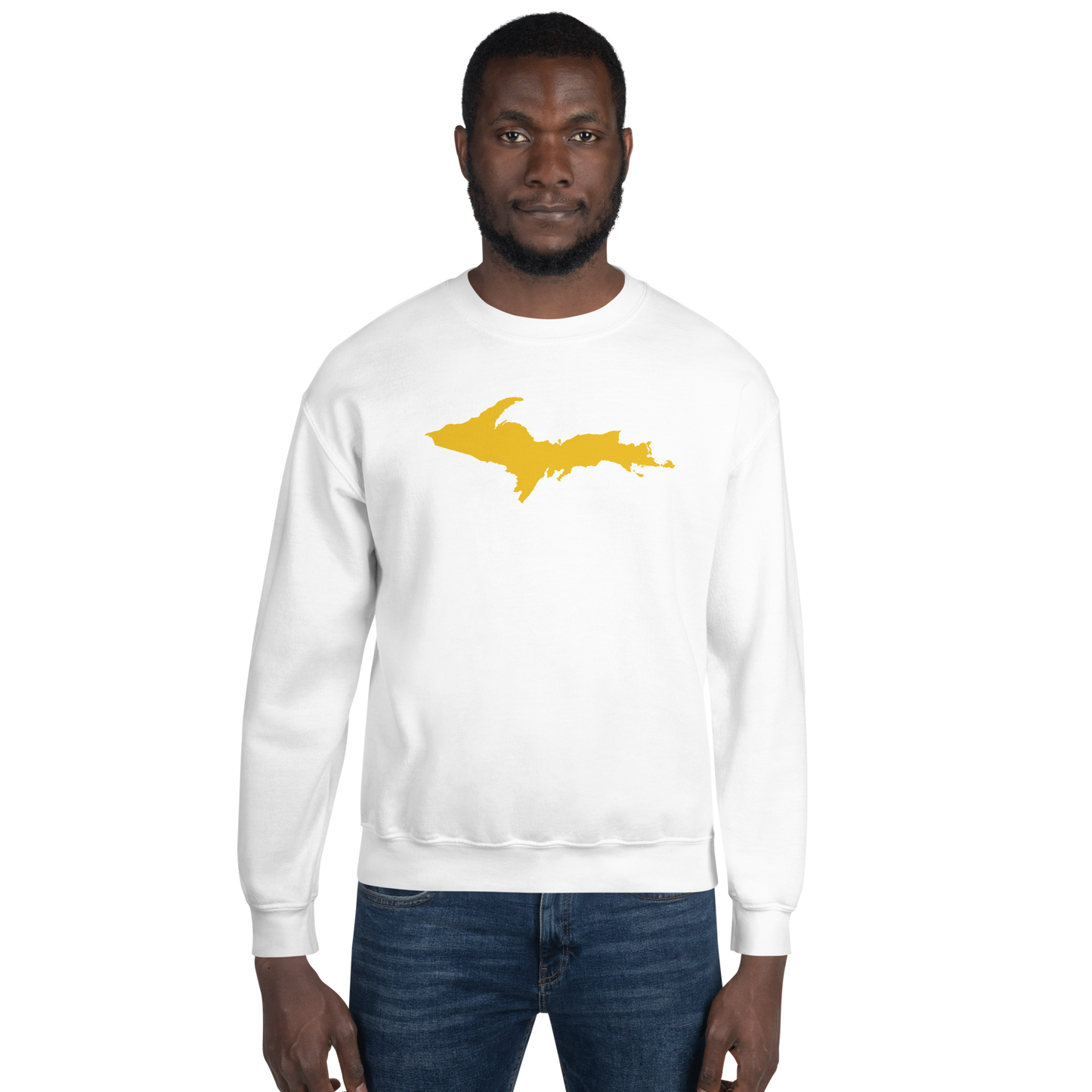 Michigan Upper Peninsula Sweatshirt (w/ Gold UP Outline) | Unisex Standard