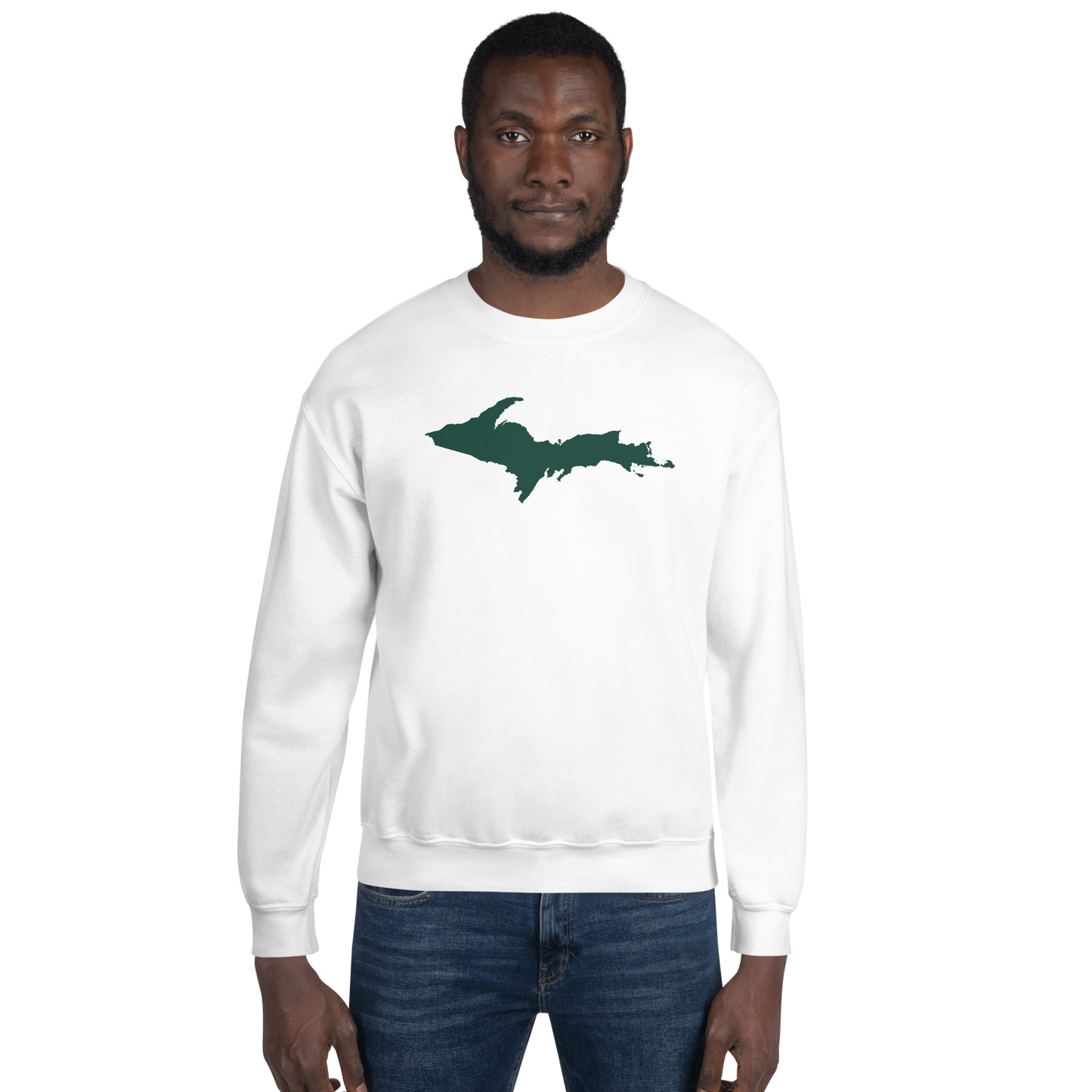 Michigan Upper Peninsula Sweatshirt (w/ Green UP Outline) | Unisex Standard