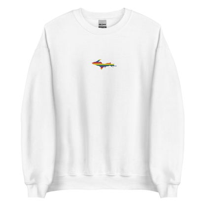 Michigan Upper Peninsula Sweatshirt (w/ Embroidered UP Pride Flag Outline) | Unisex Standard