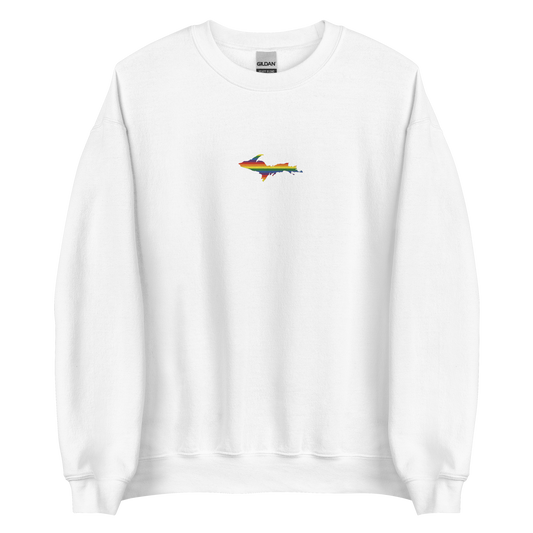 Michigan Upper Peninsula Sweatshirt (w/ Embroidered UP Pride Flag Outline) | Unisex Standard