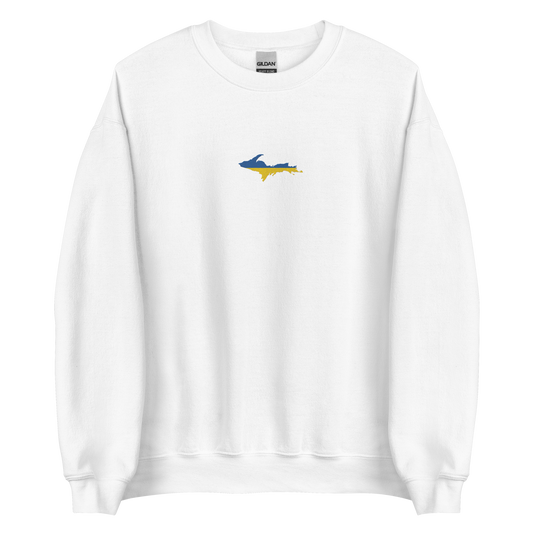 Michigan Upper Peninsula Sweatshirt (w/ Embroidered UP Ukraine Outline) | Unisex Standard
