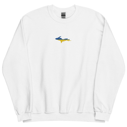 Michigan Upper Peninsula Sweatshirt (w/ Embroidered UP Ukraine Outline) | Unisex Standard