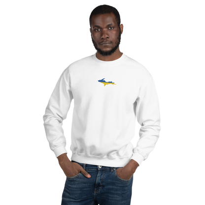 Michigan Upper Peninsula Sweatshirt (w/ Embroidered UP Ukraine Outline) | Unisex Standard