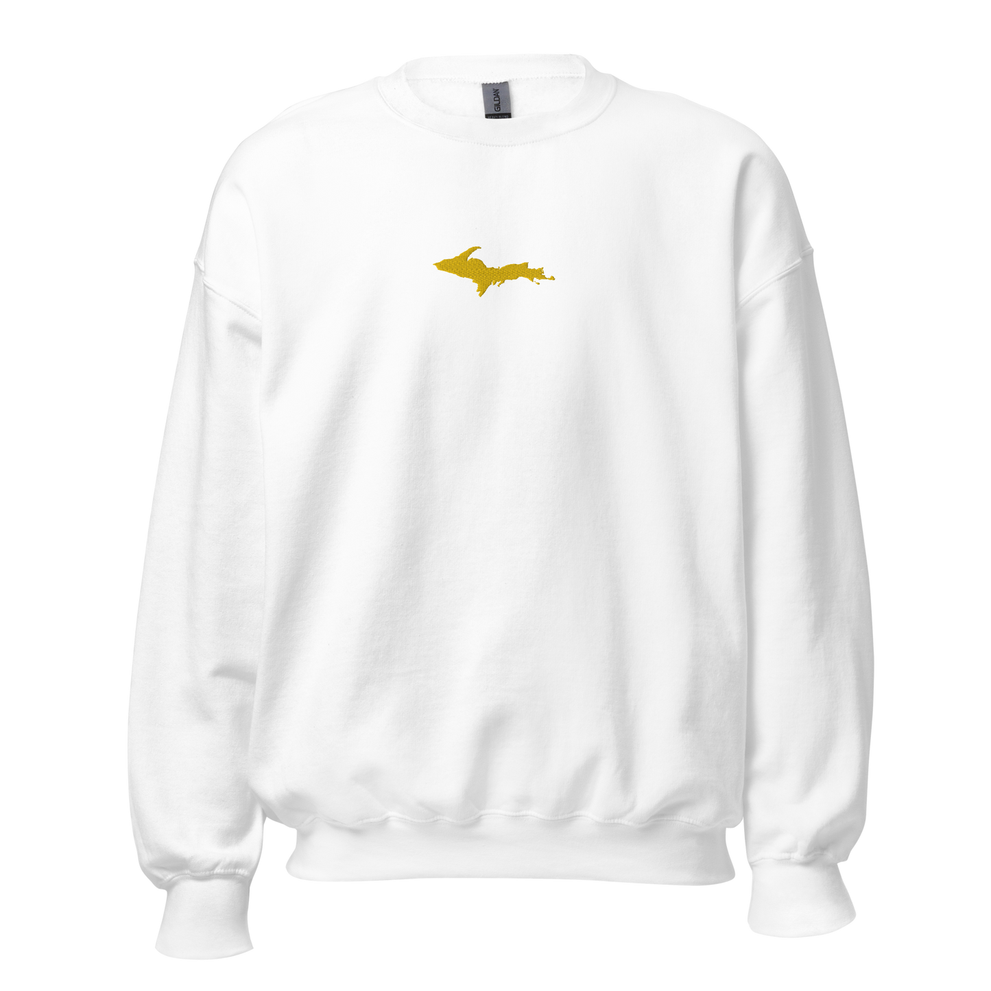 Michigan Upper Peninsula Sweatshirt (w/ Embroidered Gold UP Outline) | Unisex Standard