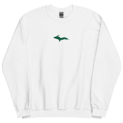 Michigan Upper Peninsula Sweatshirt (w/ Embroidered Green UP Outline) | Unisex Standard