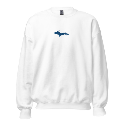 Michigan Upper Peninsula Sweatshirt (w/ Embroidered Azure UP Outline) | Unisex Standard